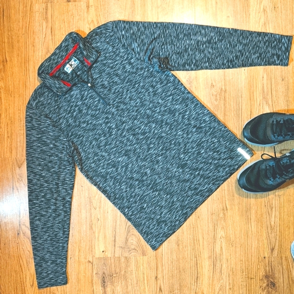 RBX 1/4 Zip Men's Shirt Large Fitted Long sleeve lightweight Athletic Gray EUC